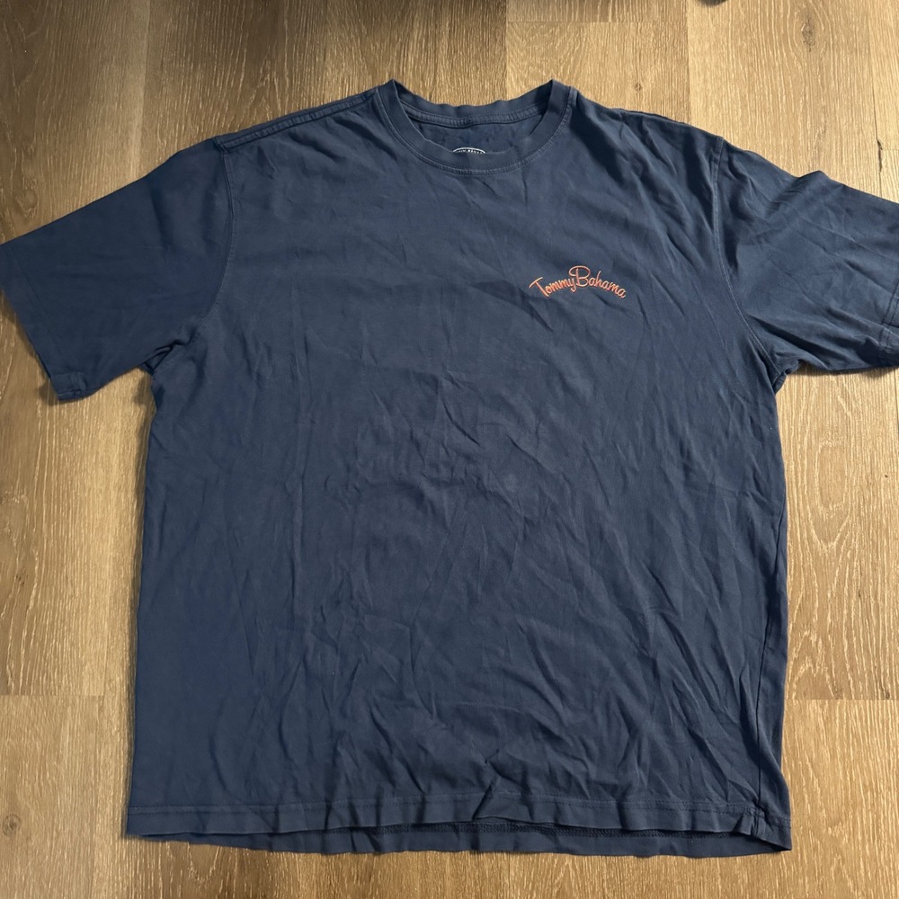 Tommy Bahama T-Shirt Men Large Blue In The Drink Golf Martini Graphic Tee
